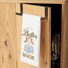 Life is Better with a Book Kitchen Towel Theedoek