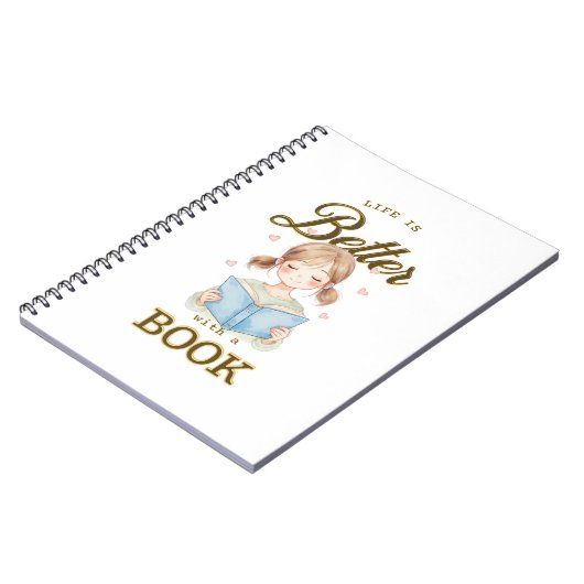 Life is Better with a Book Spiral Notebook Notitieboek (Linkerzijde)