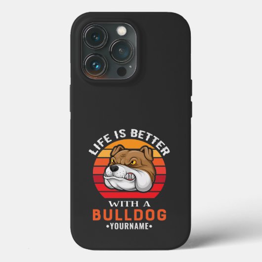 Life is Better with a Bulldog Case-Mate iPhone Case (Achterkant)