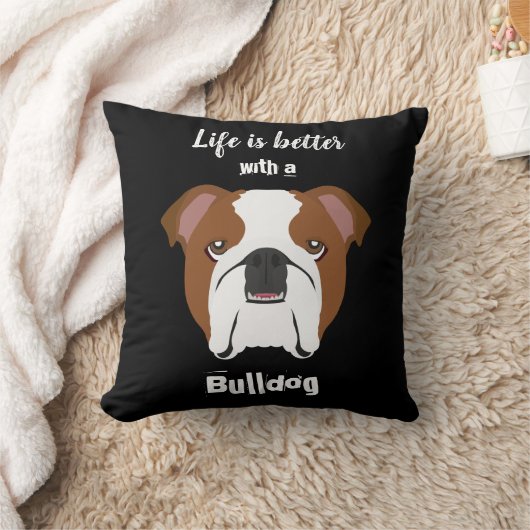Life is Better with a Bulldog Kussen (Deken)