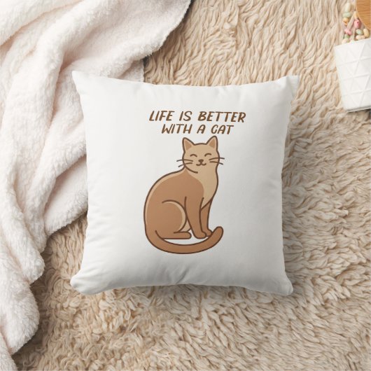 Life Is Better With a Cat – Cute Cat Lover Design Kussen (Deken)