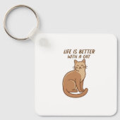 Life Is Better With a Cat – Cute Cat Lover Design Sleutelhanger (Voorkant)
