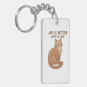 Life Is Better With a Cat – Cute Cat Lover Design Sleutelhanger (Voorkant Links)