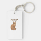 Life Is Better With a Cat – Cute Cat Lover Design Sleutelhanger (achterkant)
