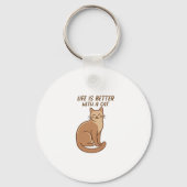 Life Is Better With a Cat – Cute Cat Lover Design Sleutelhanger (Achterkant)