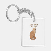 Life Is Better With a Cat – Cute Cat Lover Design Sleutelhanger (Voorkant Links)