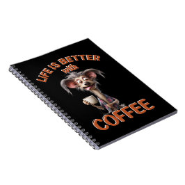 LIFE IS BETTER WITH A COFFEE, DOG NOTITIEBOEK
