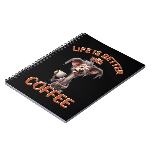 LIFE IS BETTER WITH A COFFEE, DOG NOTITIEBOEK (Linkerzijde)