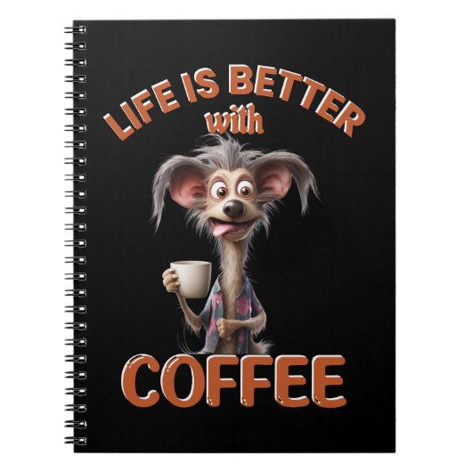 LIFE IS BETTER WITH A COFFEE, DOG NOTITIEBOEK (Voorkant)