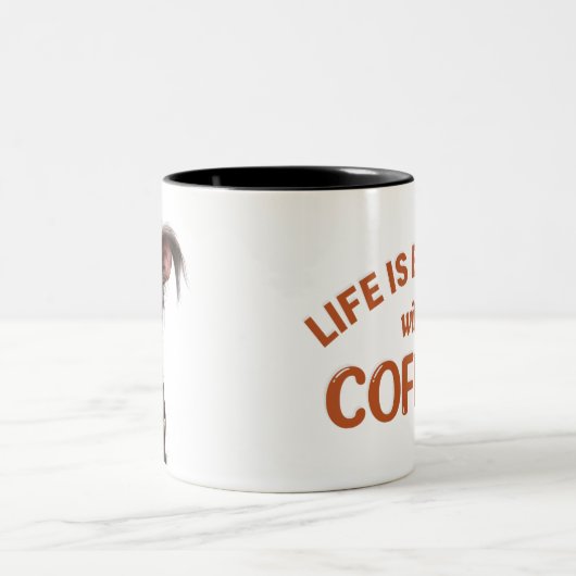 LIFE IS BETTER WITH A COFFEE, DOG TWEEKLEURIGE KOFFIEMOK (Center)