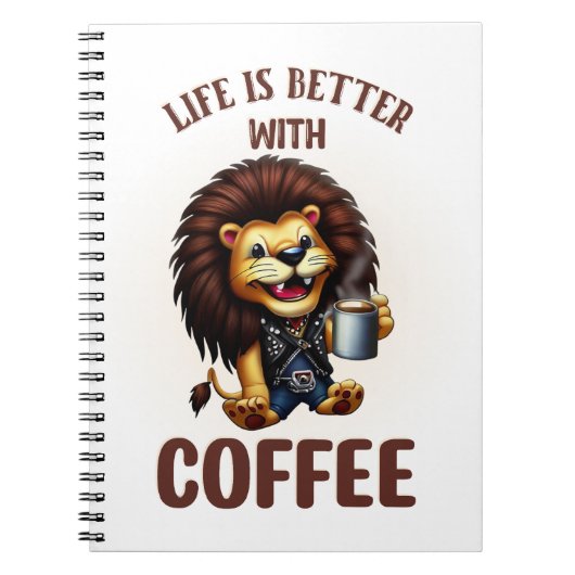 LIFE IS BETTER WITH A COFFEE, LION NOTITIEBOEK (Voorkant)