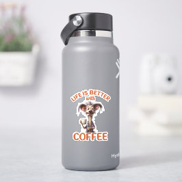 LIFE IS BETTER WITH A COFFEE, LION STICKER
