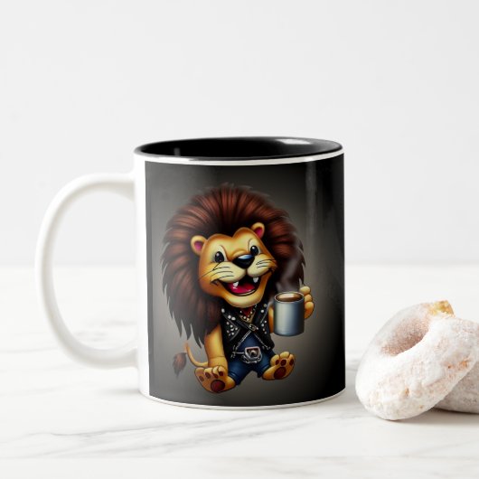 LIFE IS BETTER WITH A COFFEE, LION TWEEKLEURIGE KOFFIEMOK (Met donut)