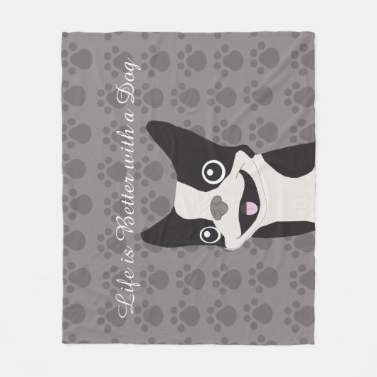 Life is Better with a Dog Fleece Deken (Voorkant)