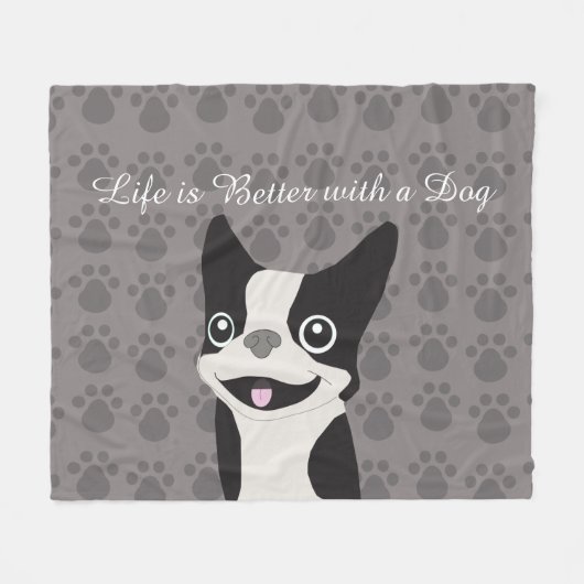 Life is Better with a Dog Fleece Deken (Voorkant (Horizontaal))