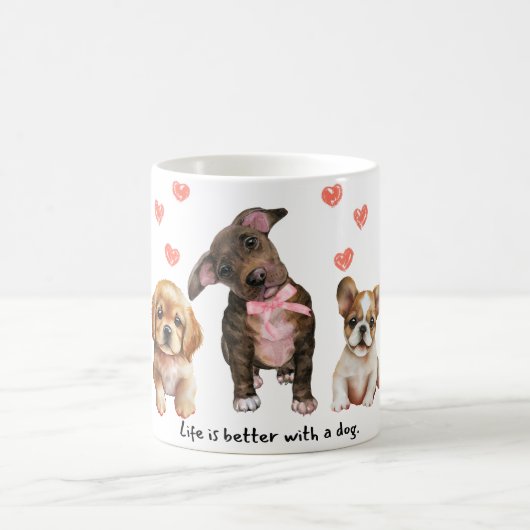 Life is better with a dog koffiemok (Center)