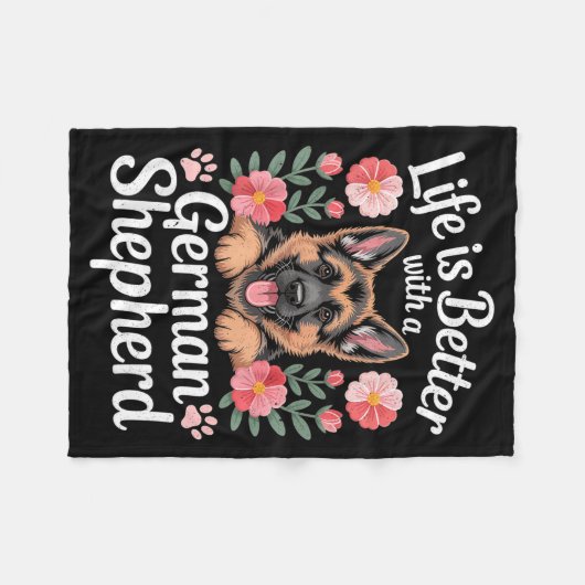 Life Is Better With A German Shepherd Dog Lover Fleece Deken (Voorkant (Horizontaal))