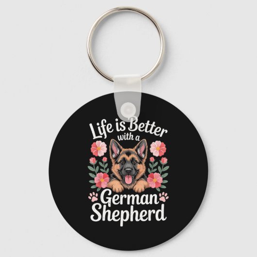 Life Is Better With A German Shepherd Dog Lover  Sleutelhanger (Voorkant)