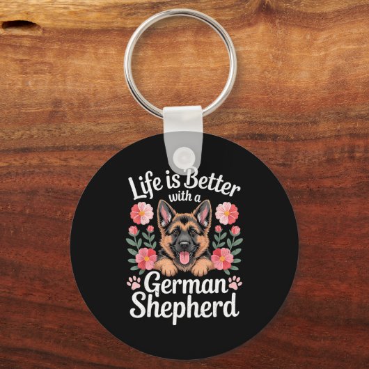 Life Is Better With A German Shepherd Dog Lover  Sleutelhanger (Voorkant)