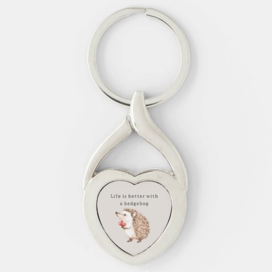 Life is better with a hedgehog hearts sleutelhanger (Voorkant)