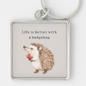 Life is better with a hedgehog hearts sleutelhanger (Voorkant)