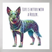 Life is Better with a Heeler Poster (Voorkant)