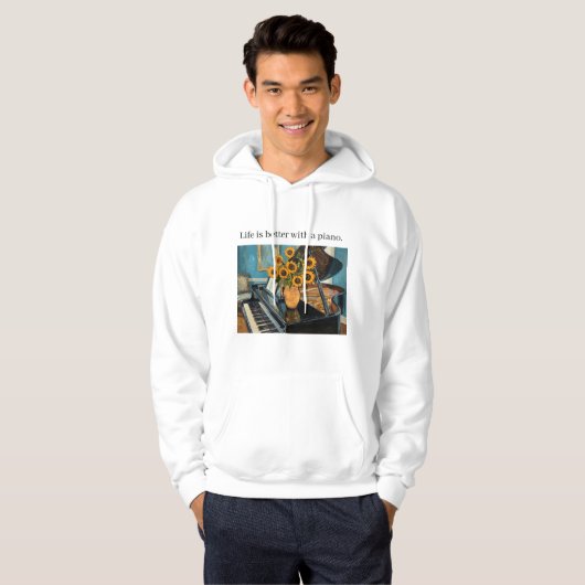 Life is better with a piano - Great Sweatshirt! Hoodie (Voorkant volledig)