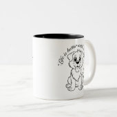 Life Is Better With a Smile,Cute Dog Tweekleurige Koffiemok (Voorkant rechts)