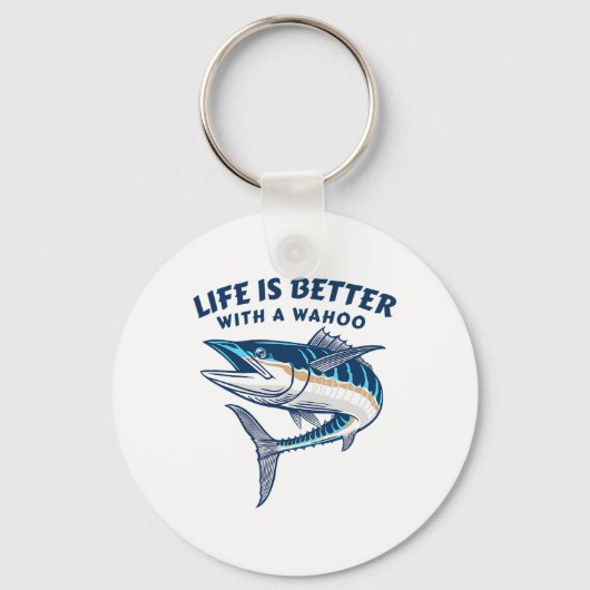 Life Is Better With A Wahoo Funny Salt Water Fishi Sleutelhanger (Voorkant)