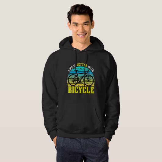 life is better with bicycle hoodie (Voorkant volledig)