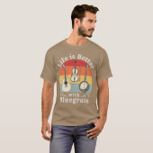 Life is Better with Bluegrass Music Banjo Fiddle P T-shirt (Voorkant volledig)