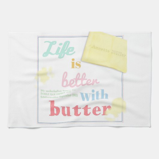 Life is better with butter - Buchcover Theedoek (Horizontaal)