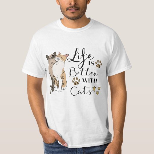 Life Is Better With Cats Better Together 🐱🐱 Purr T-shirt (Voorkant)