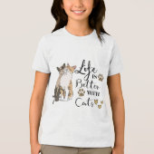Life Is Better With Cats Better Together 🐱🐱 Purr Tri-Blend Shirt (Voorkant)