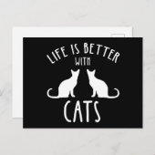 Life Is Better With Cats Briefkaart (Voorkant / Achterkant)
