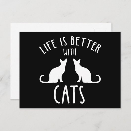 Life Is Better With Cats Briefkaart (Voorkant / Achterkant)