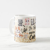 Life is better with cats koffiemok (Voorkant links)