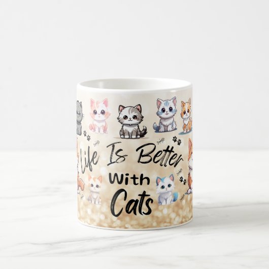 Life is better with cats koffiemok (Center)