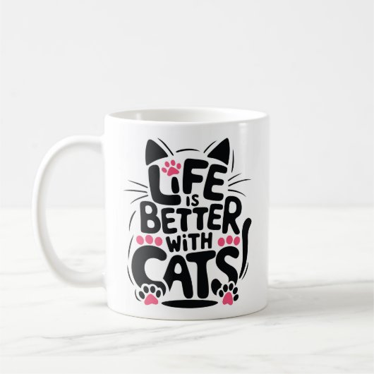 Life is Better With Cats Mug | We Are All Mugs Koffiemok (Links)