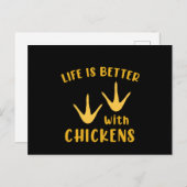 Life Is Better With Chickens Chicken Rooster Gift Briefkaart (Voorkant / Achterkant)