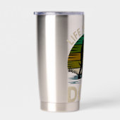 Life Is Better With Dogs Retro Sunset T-Shirt  Geïsoleerde Drinkbeker (Rechts)