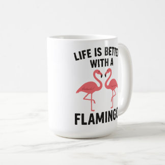 life is better with flamingo koffiemok