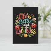Life Is Better with Ladybugs Bedankkaart (Staand voorkant)