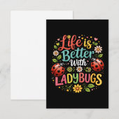 Life Is Better with Ladybugs Bedankkaart (Voorkant / Achterkant)