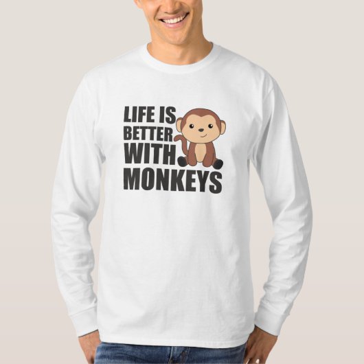 Life Is Better With Monkeys - Sweet Monkey T-shirt (Voorkant)
