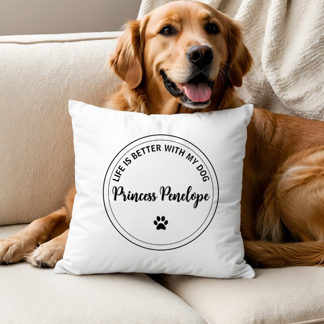 Life Is Better With My Dog Personalized Pillow Kussen (Creator heeft geüpload)