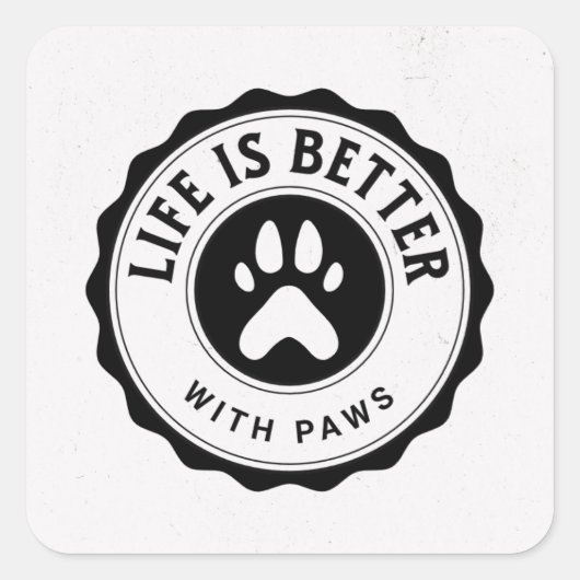 Life Is Better With Paws Sticker (Voorkant)