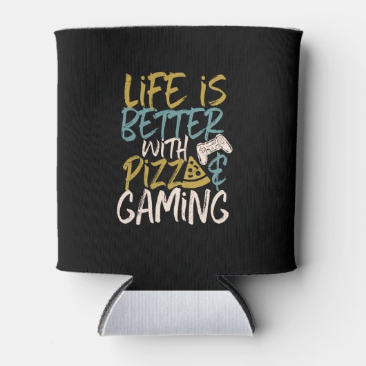 Life is Better With Pizza and Gaming Video Game Blikjeskoeler (Voorkant)