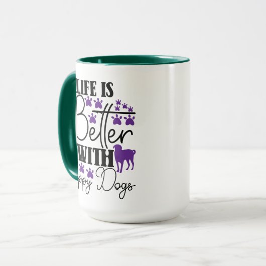 Life Is Better With Puppy Dogs Cute Dog Lover Mok (Voorkant links)