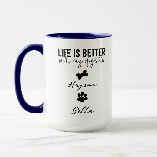Life Is Better With Puppy Dogs Cute Dog Lover Mok (Links)